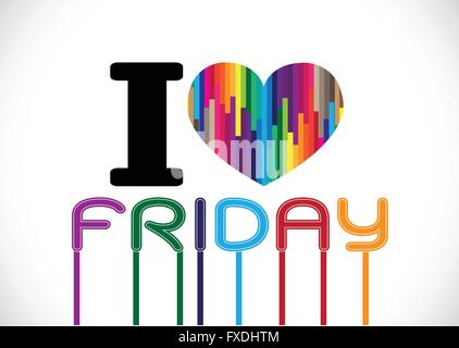 i love friday font signs Ideal design Stock Vector