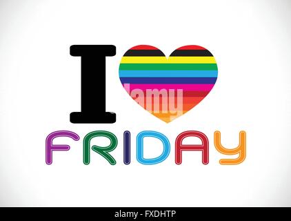 i love friday font signs Ideal design Stock Vector