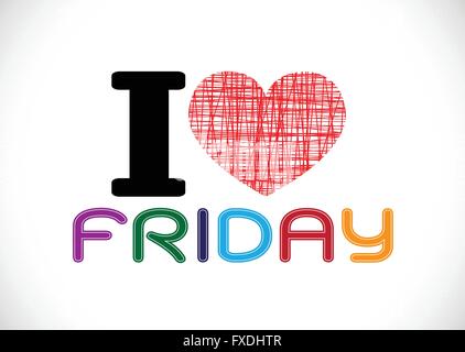 i love friday font signs Ideal design Stock Vector