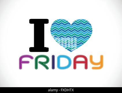 i love friday font signs Ideal design Stock Vector