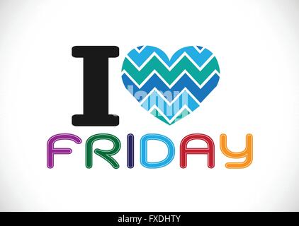 i love friday font signs Ideal design Stock Vector