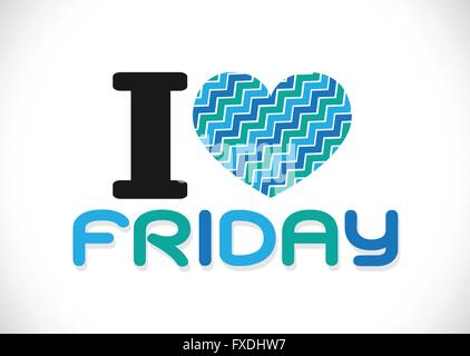 i love friday font signs Ideal design Stock Vector