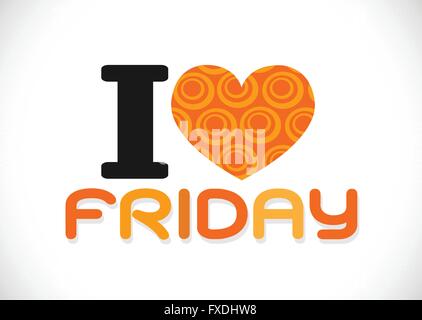 i love friday font signs Ideal design Stock Vector