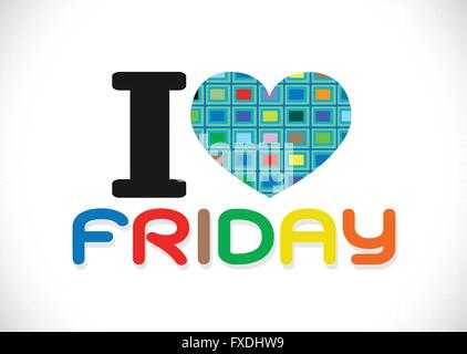 i love friday font signs Ideal design Stock Vector