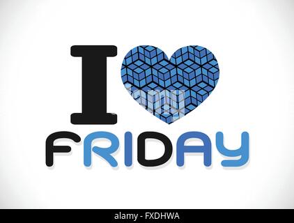 i love friday font signs Ideal design Stock Vector