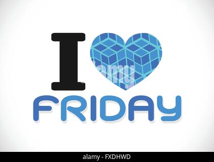 i love friday font signs Ideal design Stock Vector