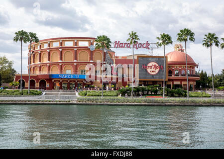 The Hard Rock Cafe Live Entertainment Complex And Souvenir Store Shop Universal Studios Orlando Florida Stock Photo