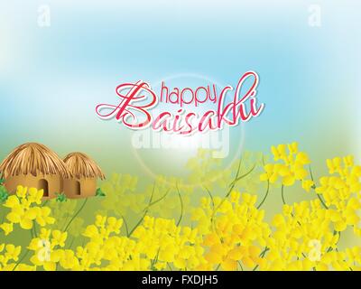 Happy Baisakhi Abstract Stock Vector