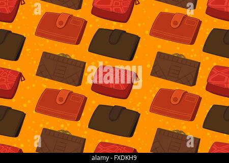 Seamless Pattern with Wallets Stock Vector