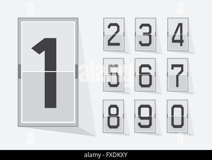 Numbers clock flip Scoreboard Illustration Stock Vector