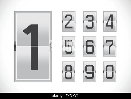 Numbers clock flip Scoreboard Illustration Stock Vector