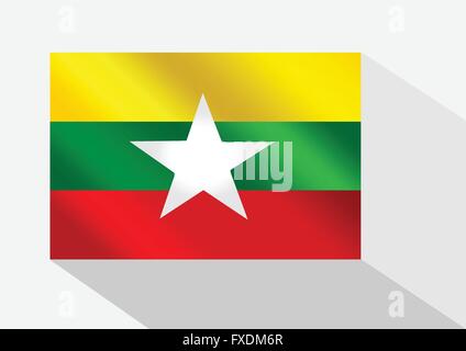 Union of Myanmar or Burma flag Stock Vector