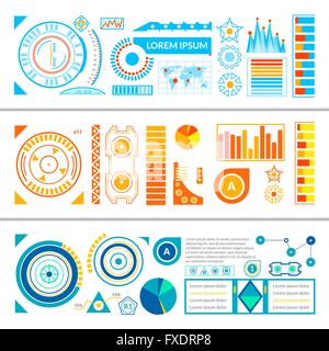 Hud Interface Banners Stock Vector