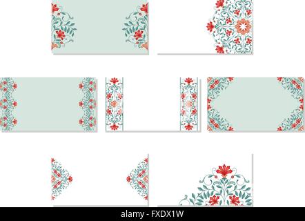 Set of floral business cards. Stock Vector