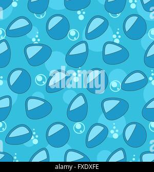 Blue Seamless Pattern with Water Drops. Aqua Wallpaper Stock Vector