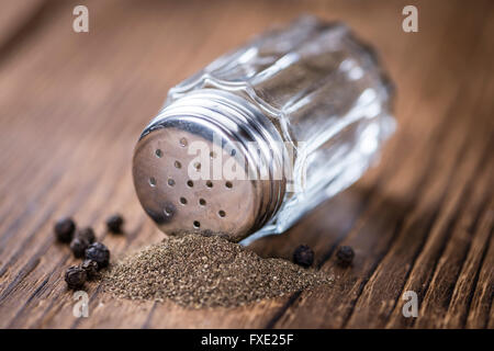 Pepper Shaker (detailed close-up shot) on vintage background Stock Photo
