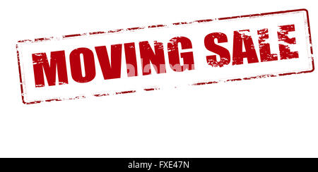 Rubber stamp with text moving sale inside, vector illustration Stock Photo