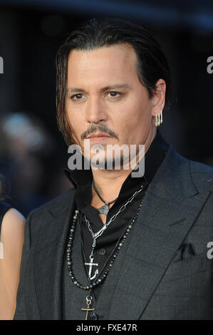 American actor Johnny Depp attends the 59th BFI London Film Festival Virgin Atlantic Gala Screening of Black Mass in London. © Paul Treadway Stock Photo