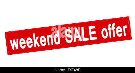 Rubber stamp with text weekend sale offer inside, vector illustration Stock Photo