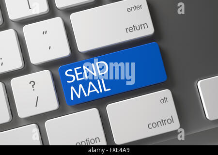 Blue Send Mail Button on Keyboard. Stock Photo