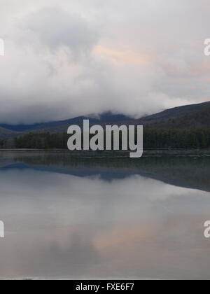 USA, NY State, Lake Hill, Woodstock, Cooper Lake, drinking water reservoir, reservoir, clean, cold, fresh, calm, reflection, ref Stock Photo