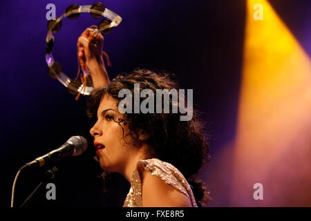 Brazilian singer Ceu in concert in Prague Stock Photo - Alamy