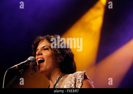 Brazilian singer Ceu in concert in Prague Stock Photo - Alamy