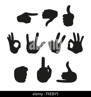 Touch screen hand gestures icons set for mobile application design isolated illustration Stock Photo