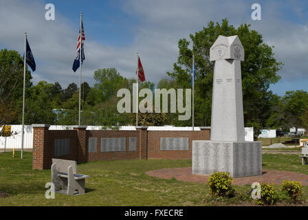 War memorial Heath Springs South Carolina USA Stock Photo