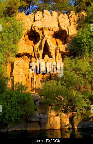 Skull made from rocks at sunset Stock Photo