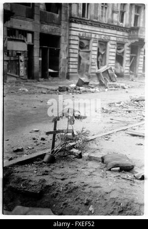 Das zerstörte Warschau nach dem Bor-Komorowski-Aufstand. Stock Photo