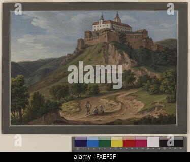 Cod. Min. 80, Tf. 37: Landschaften in Österreich und Italien: Burg Forchtenstein Stock Photo
