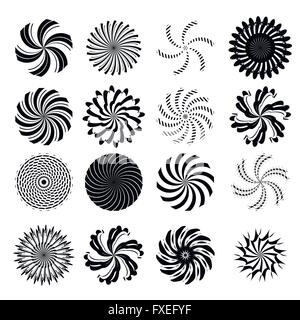 Set of Swirl Icons Stock Vector