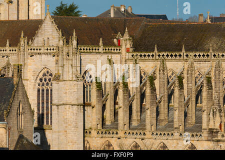 Finistere (29), Ville de Quimper, cathedrale Saint Corentin  //  France, Finistere (29), Town of Quimper, cathedral Saint Corent Stock Photo