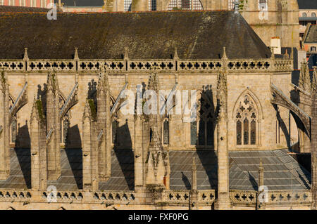 Finistere (29), Ville de Quimper, cathedrale Saint Corentin  //  France, Finistere (29), Town of Quimper, cathedral Saint Corent Stock Photo