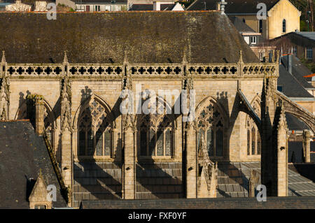 Finistere (29), Ville de Quimper, cathedrale Saint Corentin  //  France, Finistere (29), Town of Quimper, cathedral Saint Corent Stock Photo