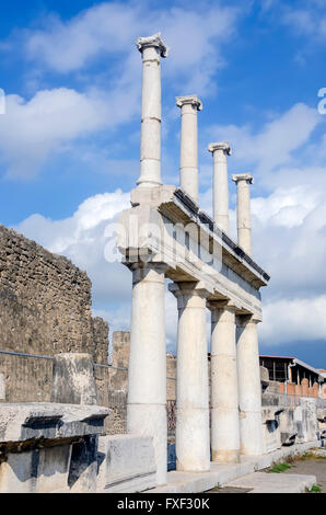 Doric and Corinthian columns in the Roman Forum, Pompeii Italy Stock Photo