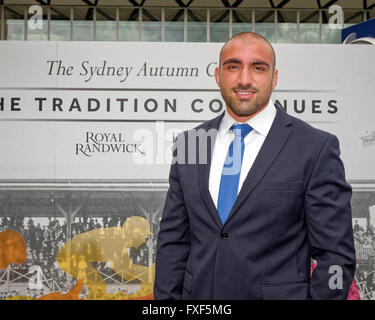 Rugby captain Tim Mannah at the launch of the 2016 Sydney Autumn Carnival at Royal Randwick. The Autumn Carnival six week program of racing features two of Australia’s biggest and most respected racing events, the Longines Golden Slipper Carnival and The Championships. Sydney, Australia. 01 March, 2016. © Hugh Peterswald/Alamy Live News Stock Photo