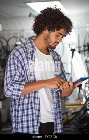 Worker using tablet Stock Photo