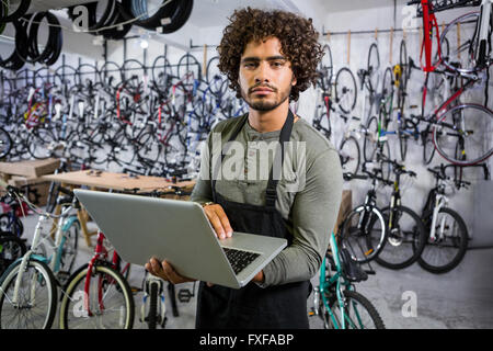 Worker using tablet Stock Photo