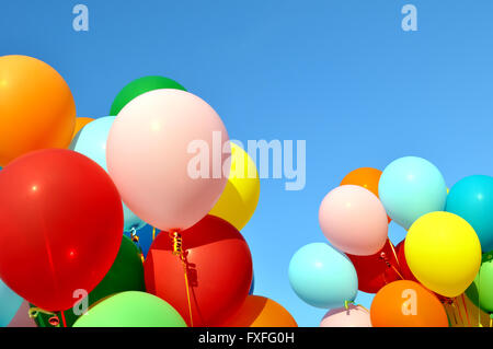 multicolored balloons in the city festival Stock Photo