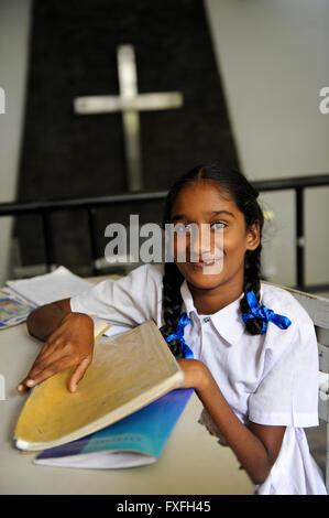Sri Lanka Colombo, Samata Sarana, project by the catholic church for education of slum children / kirchliches Hilfsprojekt Samata Sarana, Bildung fuer Kinder aus Slums Stock Photo