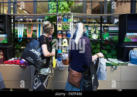 Milan. 14th Apr, 2016. Visitors visit the design works during the Fuori Salone in the Tordona area of Milan, Italy on April 14, 2016. The Fuori Salone (Outdoor Fair) of Milan design week takes place in Milan, Italy from April 12 to 17, with 1148 events in 11 itineraries spreading over the city. © Jin Yu/Xinhua/Alamy Live News Stock Photo