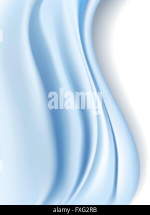 abstract background with light blue silky cloth with shadow on white. vector Stock Vector