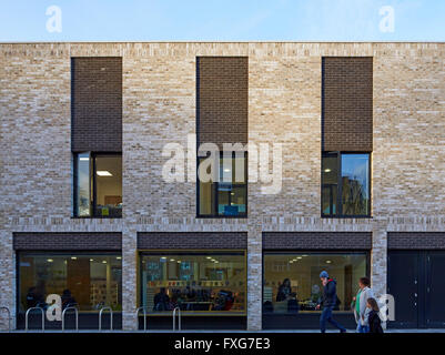 Side view. Camberwell Library, London, United Kingdom. Architect: John McAslan & Partners, 2016. Stock Photo