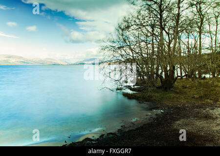 Image of a lake landscape from Loch Lomond, Scotland. Stock Photo