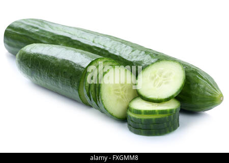 Cucumber cucumbers vegetables sliced isolated on a white background Stock Photo