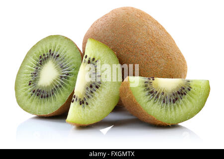 Kiwi fruit fruits isolated on a white background Stock Photo