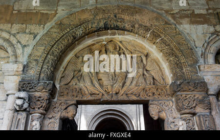 Ely Cathedral Norman Tympanum Prior's Door. Ely, Cambridgeshire England Stock Photo