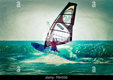 Windsurfer, Jericoacoara, Céara, Brazil. Stock Photo